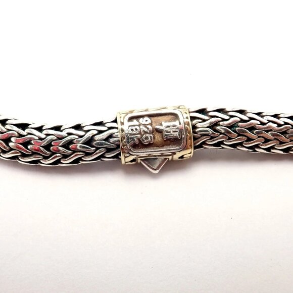 Authentic! John Hardy JH 18k Yellow Gold Silver Dot Pendant And Necklace - Picture 9 of 10